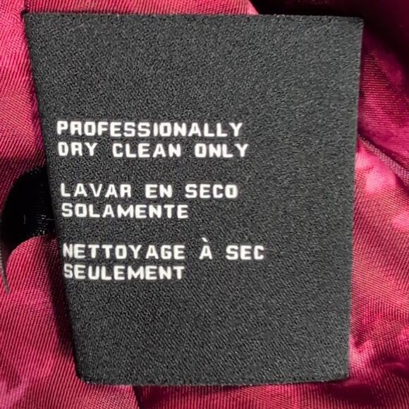 Guess Wool Blend Coat Women M Burgundy Asym Zip Fit Flare Moto Jacket Lined - Picture 15 of 16